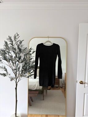 Garage Black Long-Sleeve Knit Mini Dress